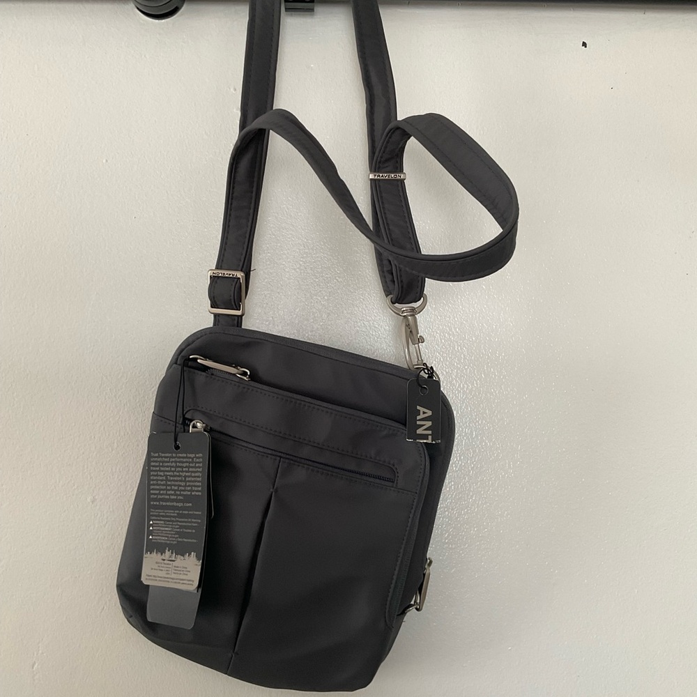 Travelon Gray Anti Theft Messenger Bag with Sleek Design
